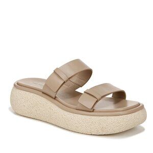 Vince Lagos Platform Slide Sandal Leather Neutral Size 6